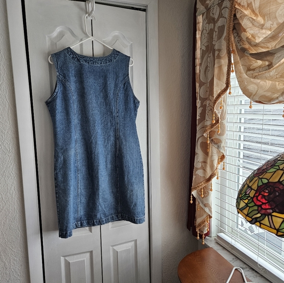 Blue Denim Button-Down Dress... BILL BLASS SIZE L - Picture 3 of 7